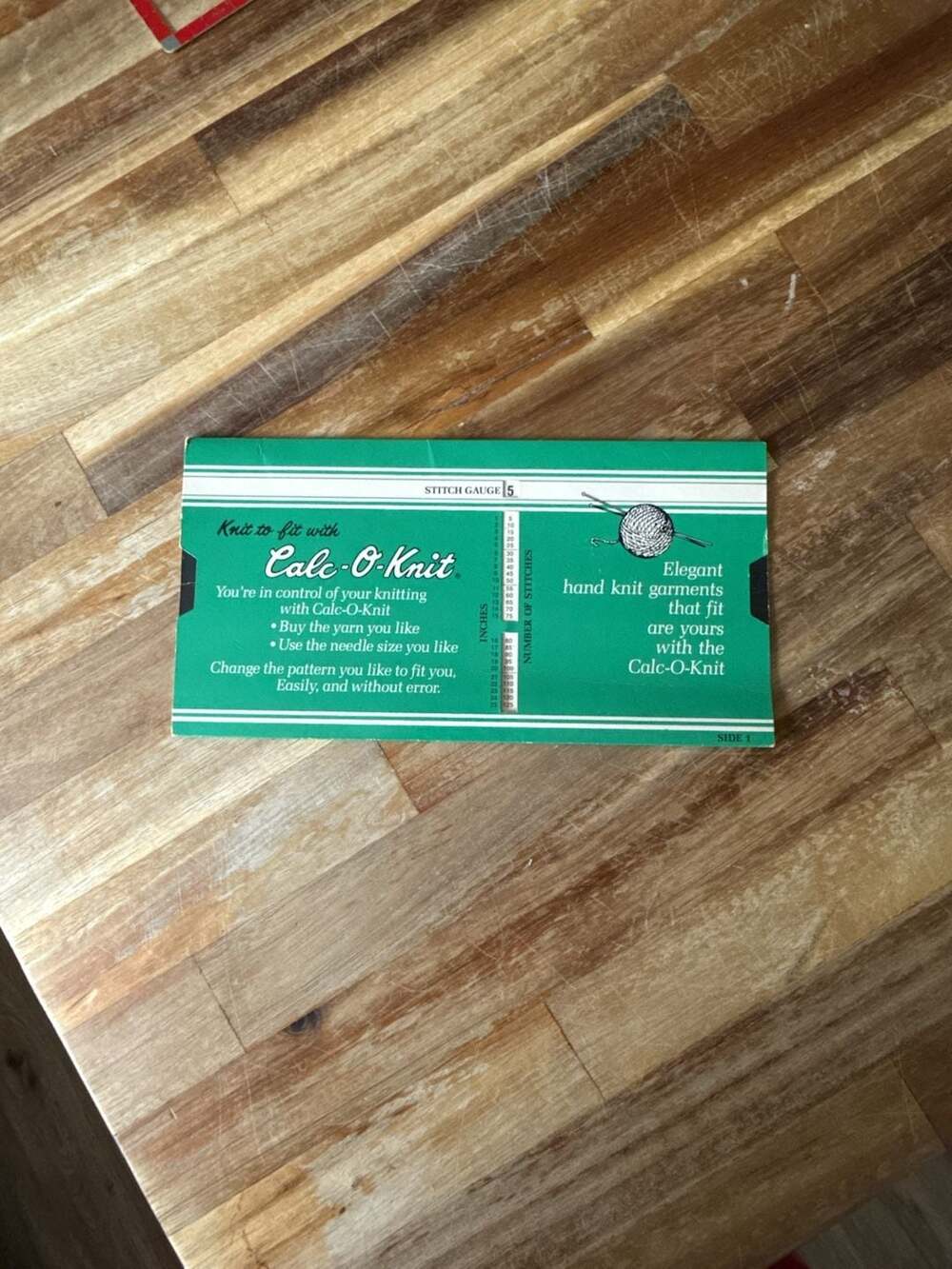 Calc-O-Knit Vintage Knitting Stitch Gauge Calculator
